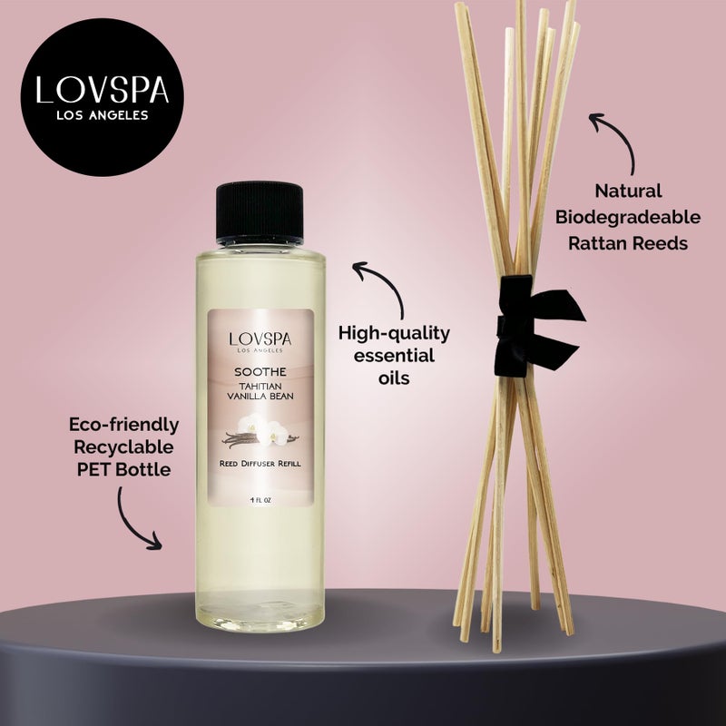 LOVSPA Soothe Tahitian Vanilla Diffuser Oil - Luxury Essential Oils for Diffuser Refill & Air Freshener Room Spray - Long-Lasting & Natural Home Fragrance, Scented Oil for Diffusers, USA Made, 4oz - Image 2